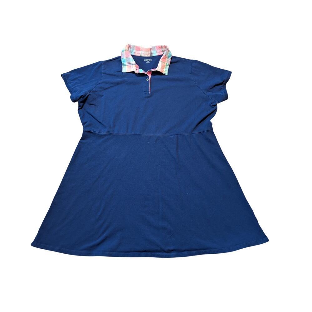 Land's End Women's Navy Blue, collared, shirt Dress, size 3X